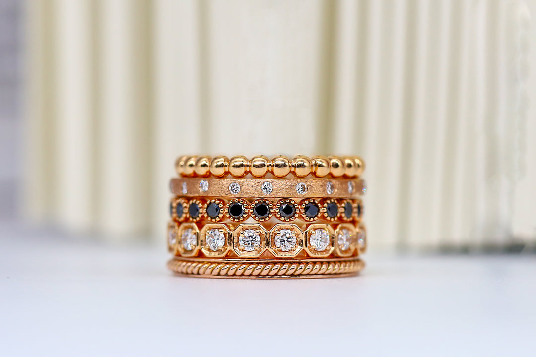 18K Rose Gold Eva White Diamond Band