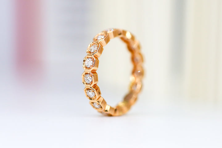 18K Rose Gold Eva White Diamond Band