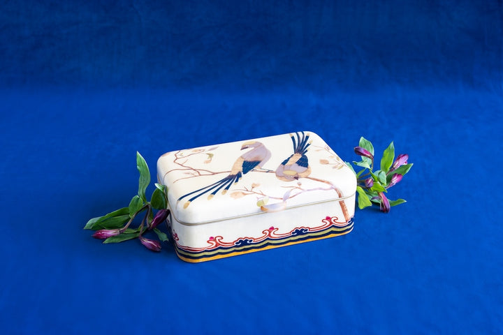 Marquetry Jewelry Box with Birds Pattern by Silvia Furmanovich