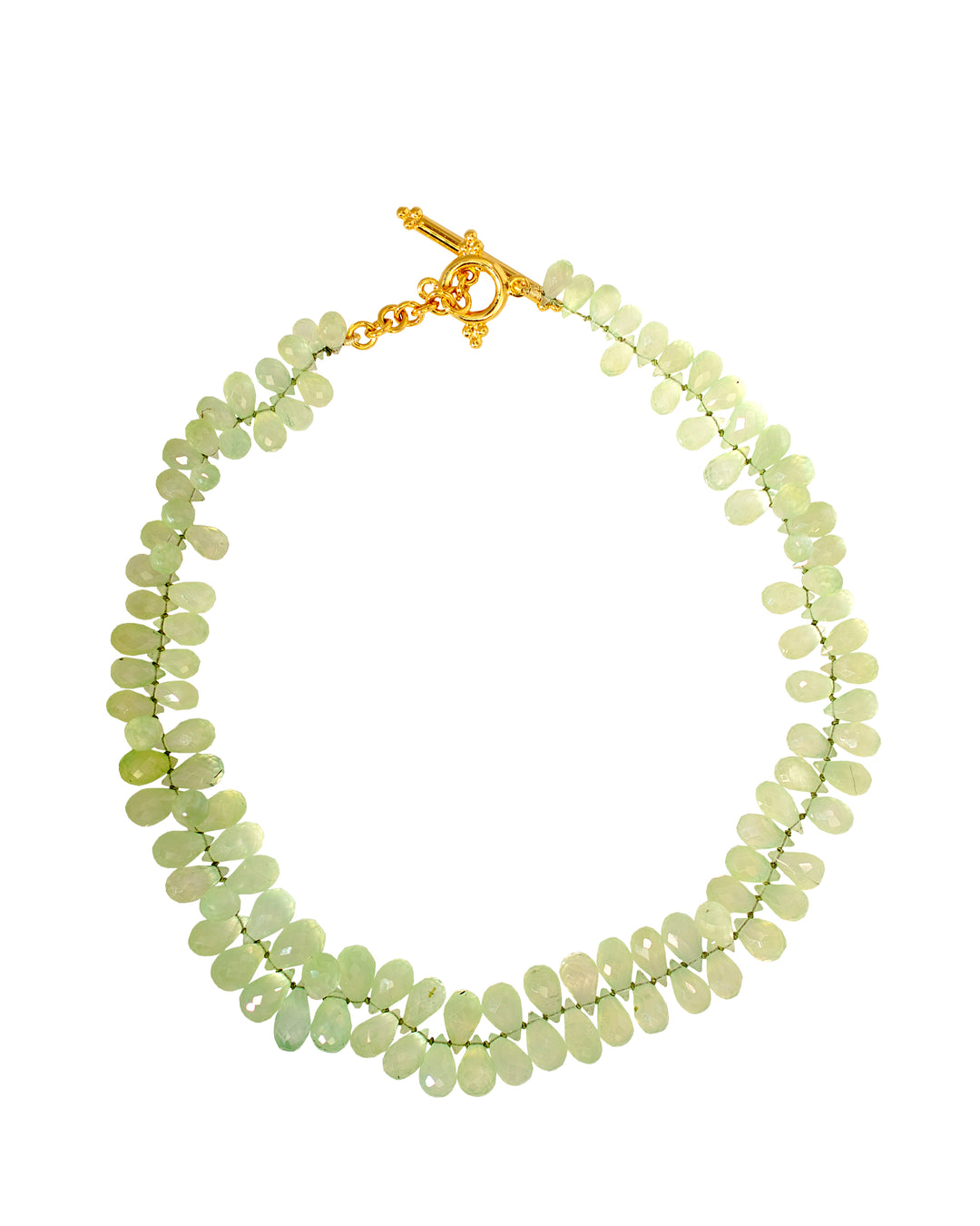 18K Yellow Gold Prehnite Necklace "Citrus's Light"