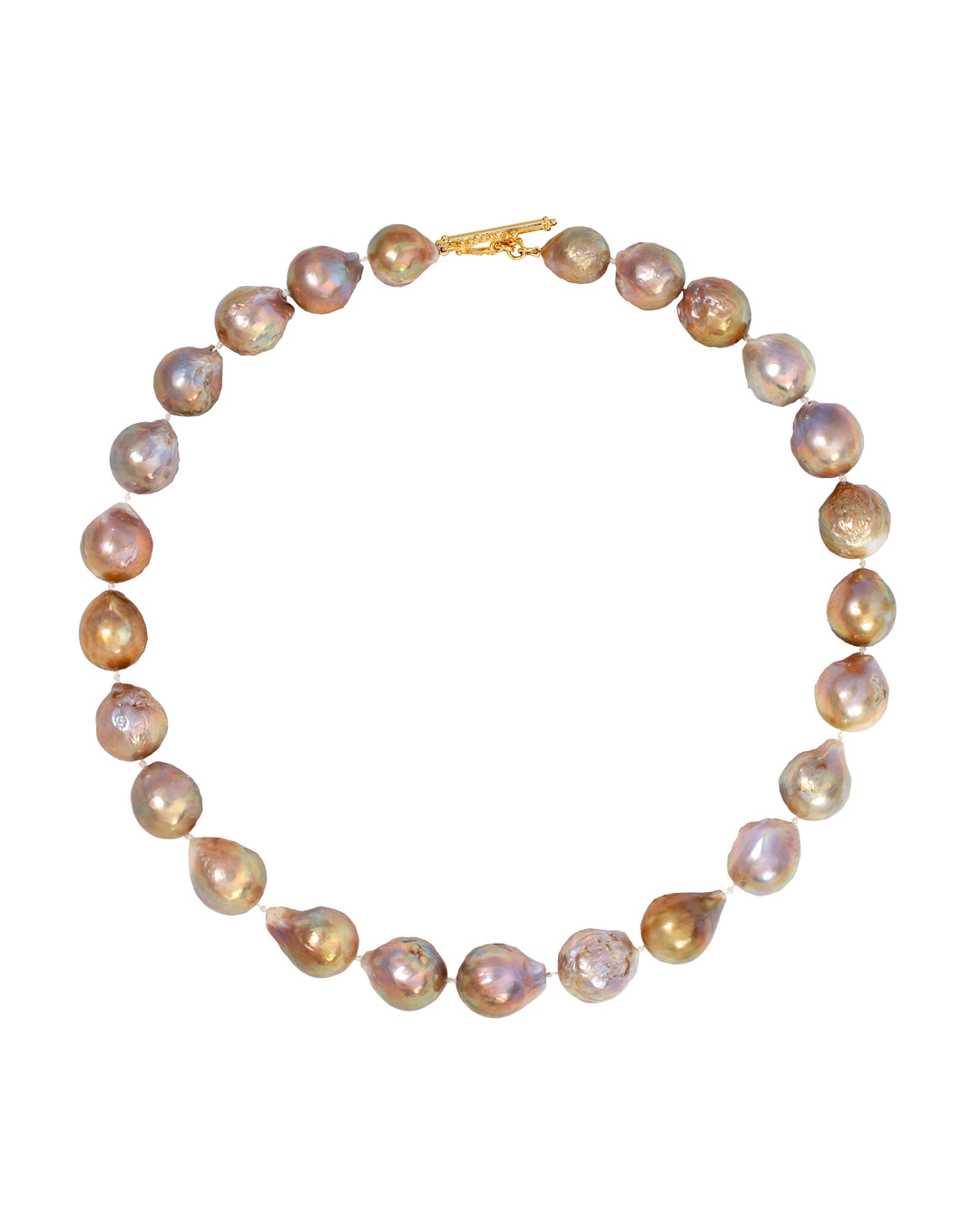 18K Yellow Gold Pearl Necklace "Metalic Baroque"
