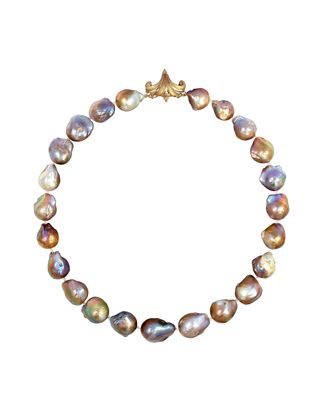 18K Yellow Gold Pearl Necklace “Pearlescence"