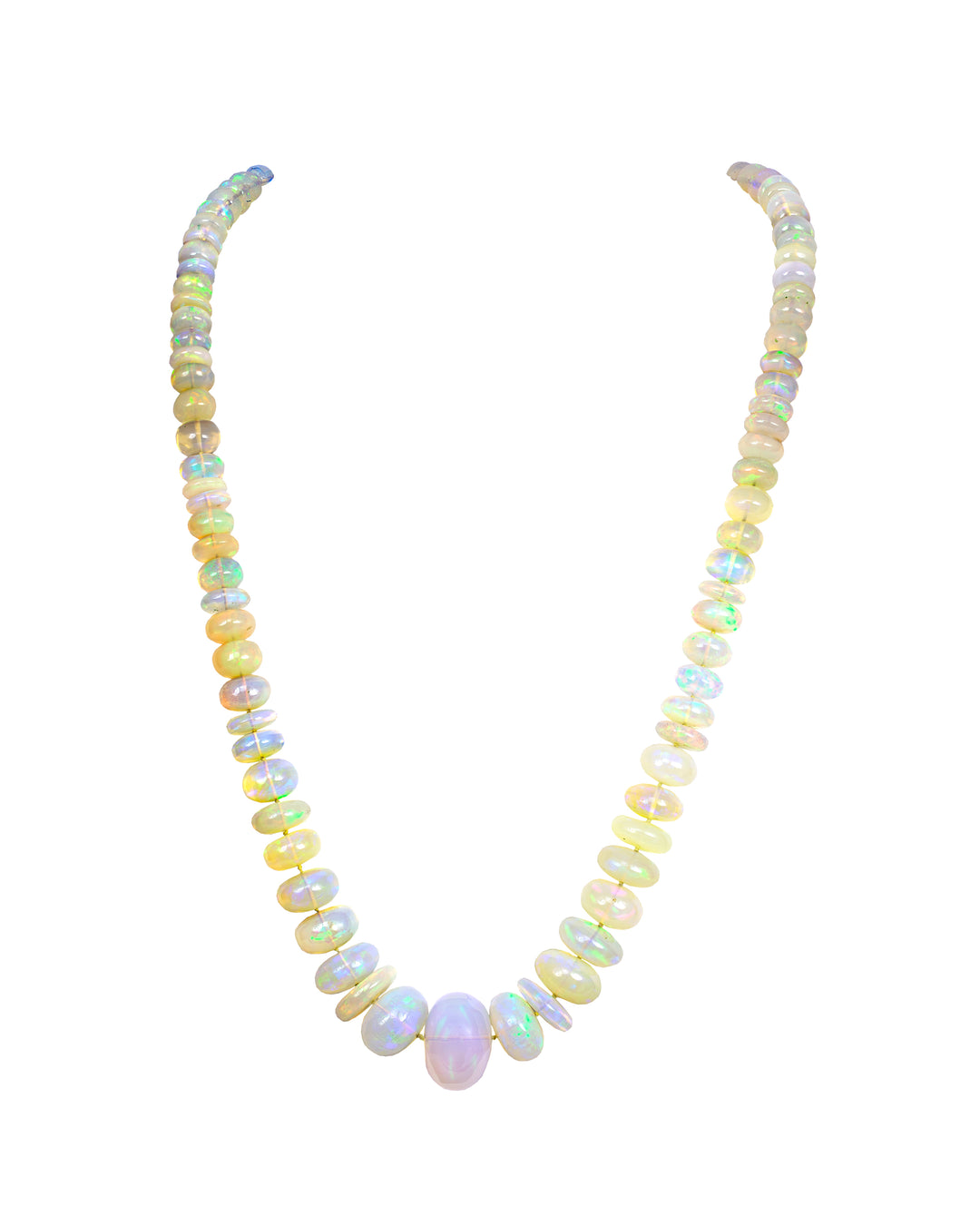 14K Yellow Gold Opal Necklace "Opal Sunshine”