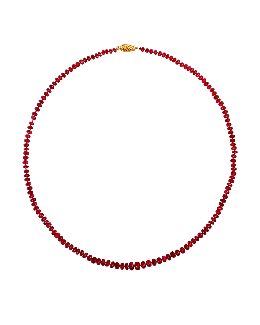 18K Yellow Gold Spinel Necklace "Shades of Red”