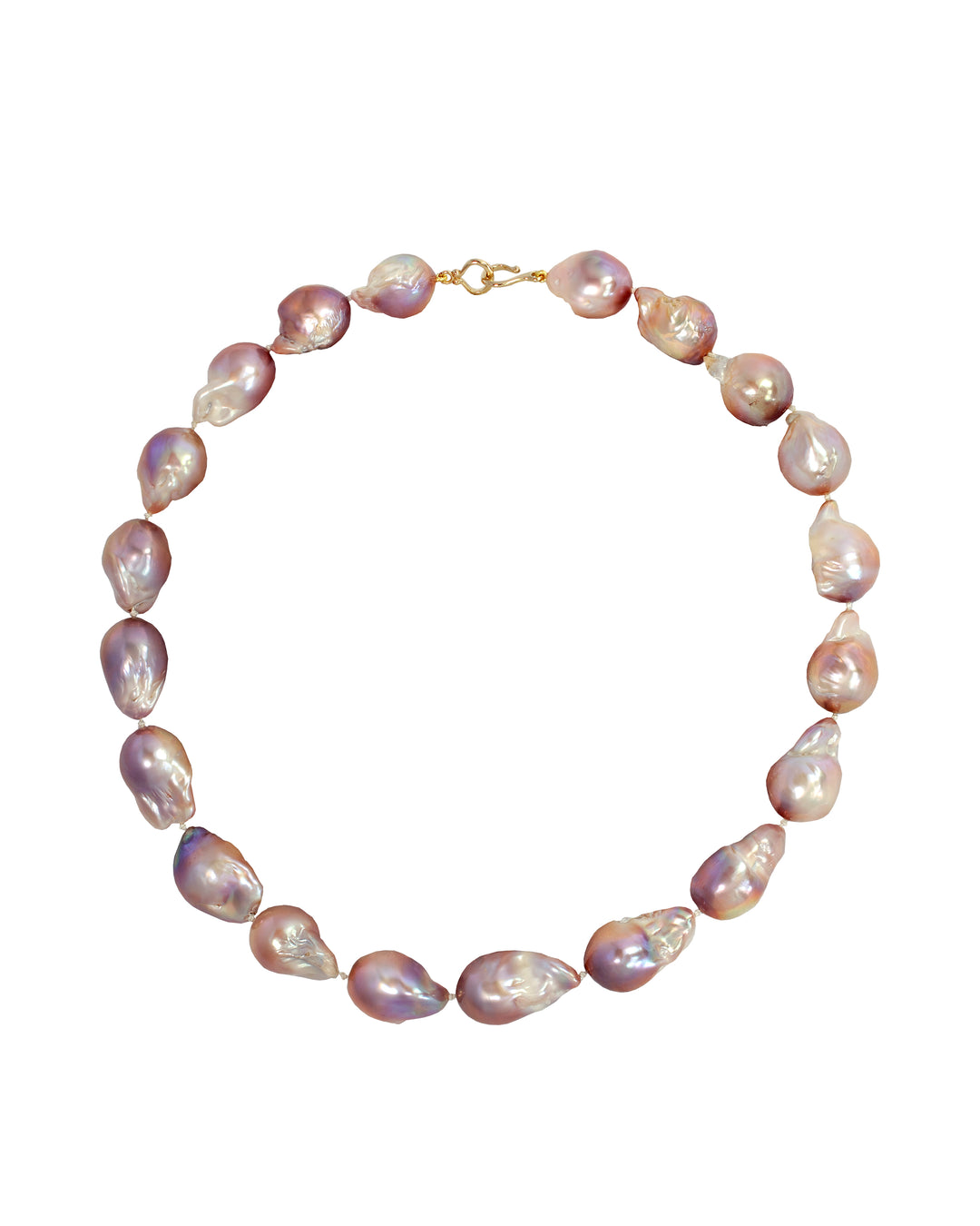 14K Yellow Gold Pearl Necklace "Sweet Lavender”