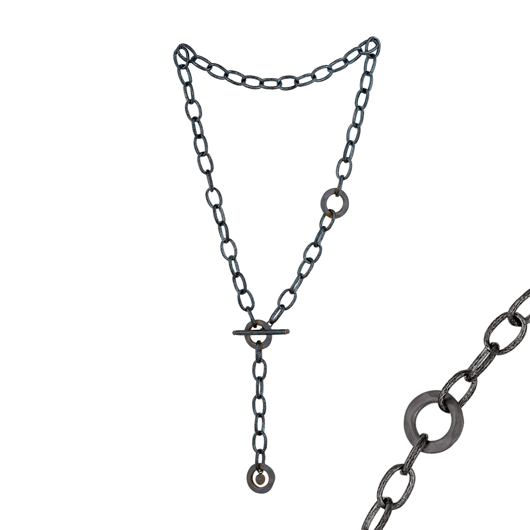 "Orion" Handmade Oxidized Silver Toggle Necklace
