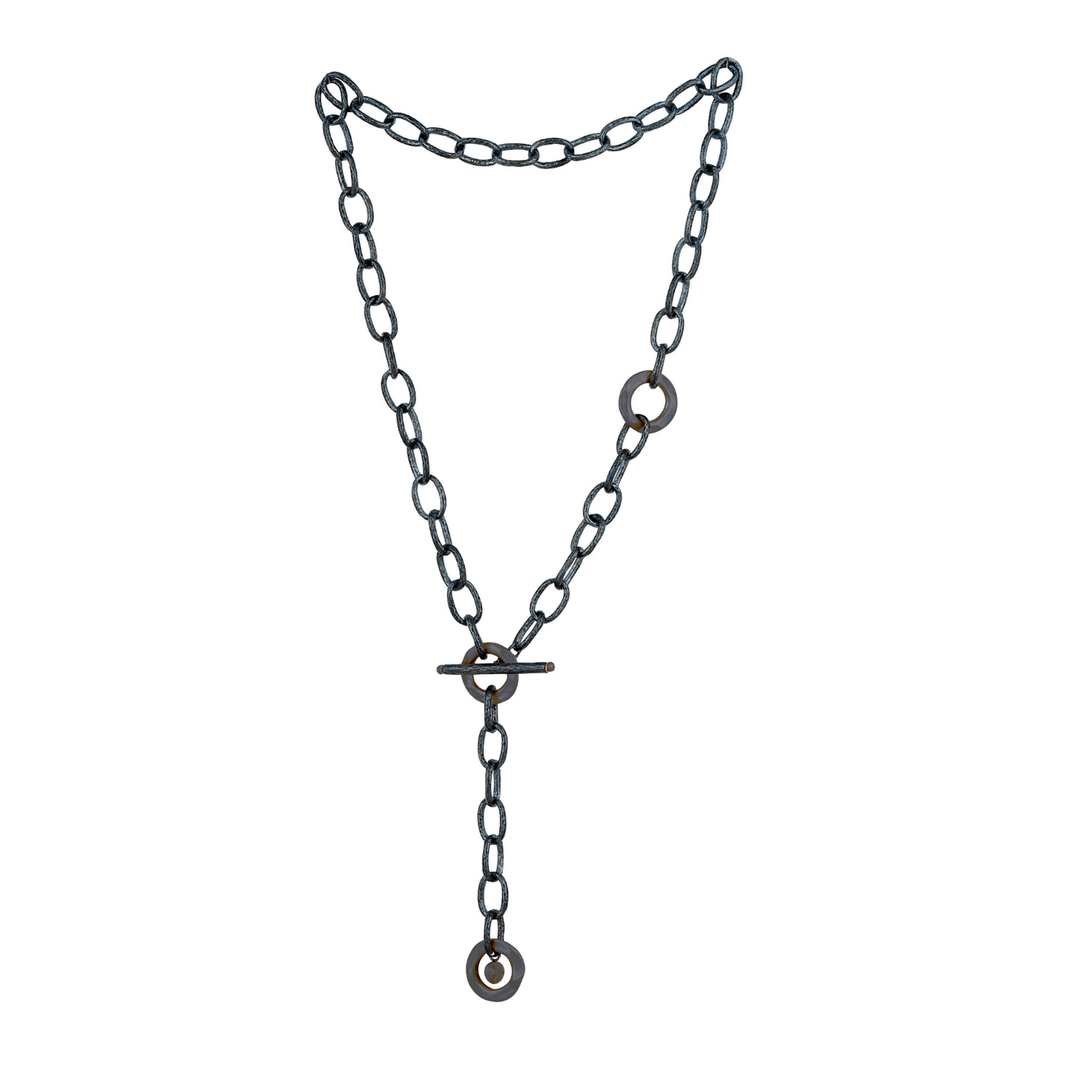 "Orion" Handmade Oxidized Silver Toggle Necklace