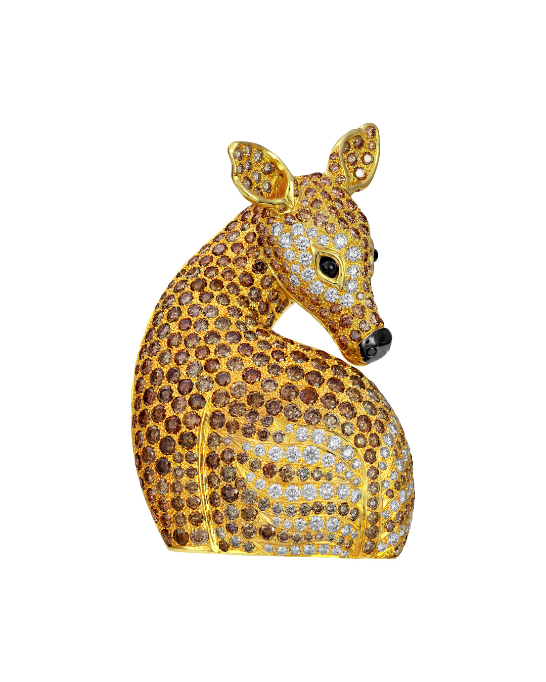 18K Yellow Gold Diamond and Spinel Pendant