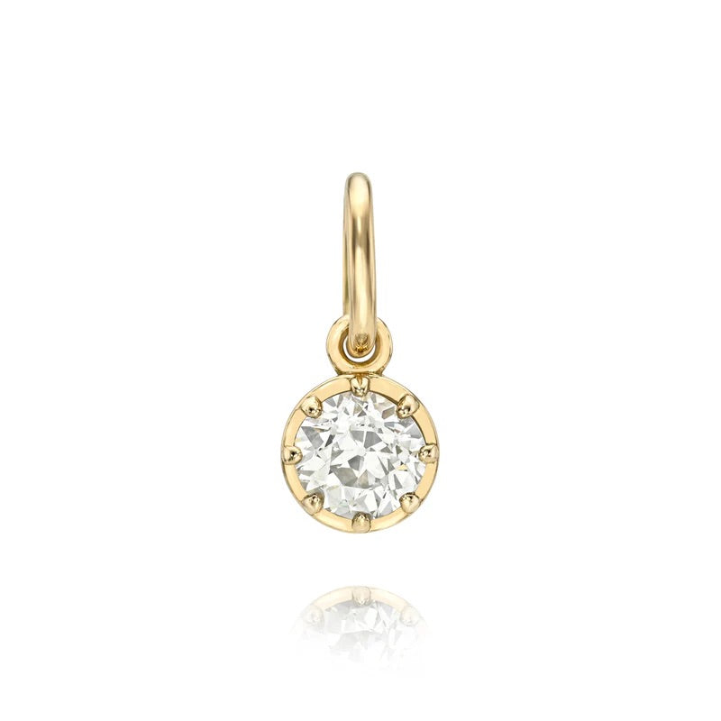 18K Yellow Gold with Old Mine Cut Diamond "Polly" Pendant