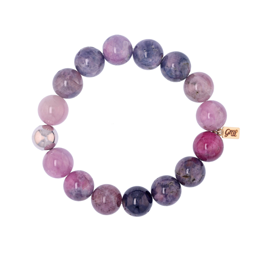 Pink and Blue 13mm Sapphire Beaded Bracelet