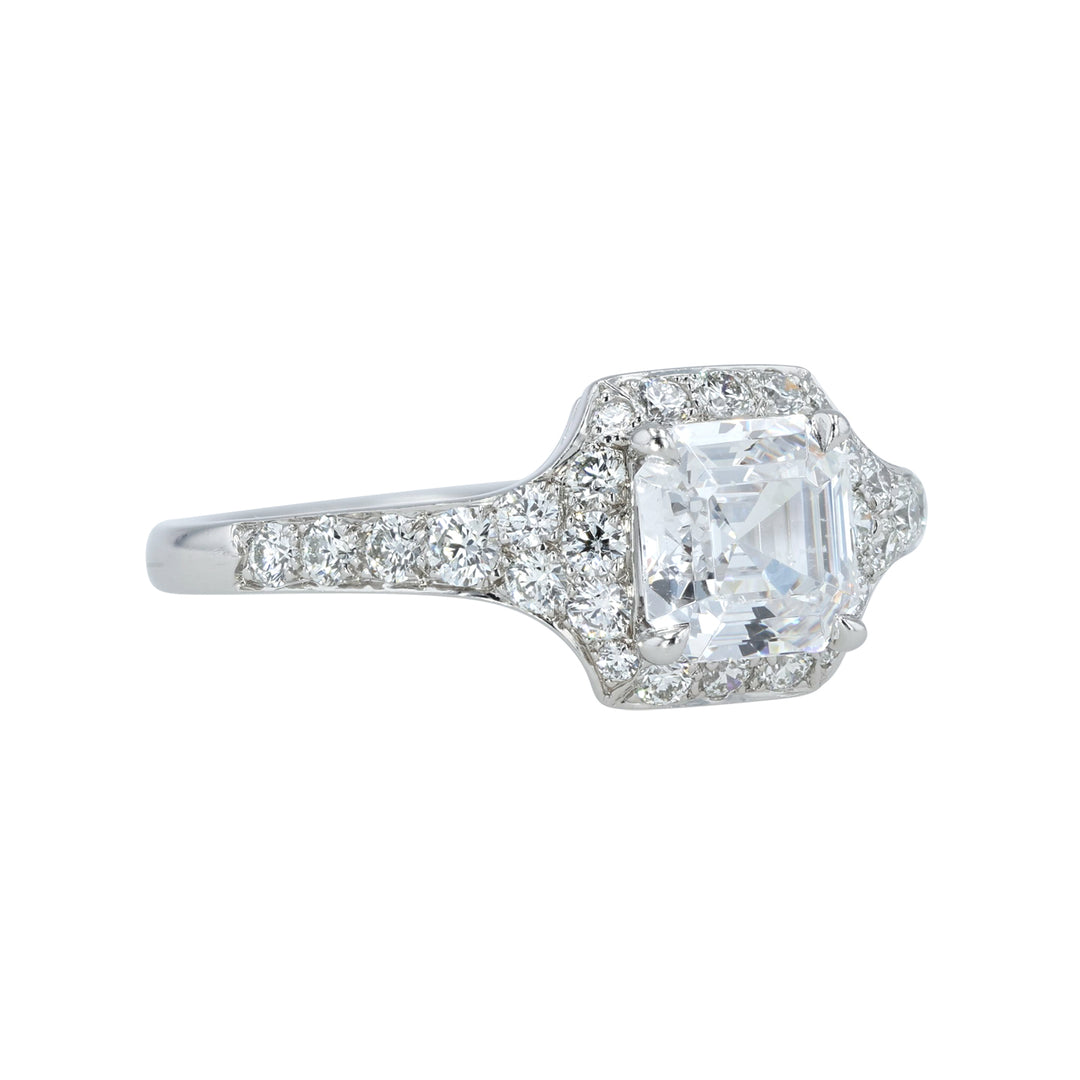 Platinum "Monroe" Engagement Ring with Diamonds