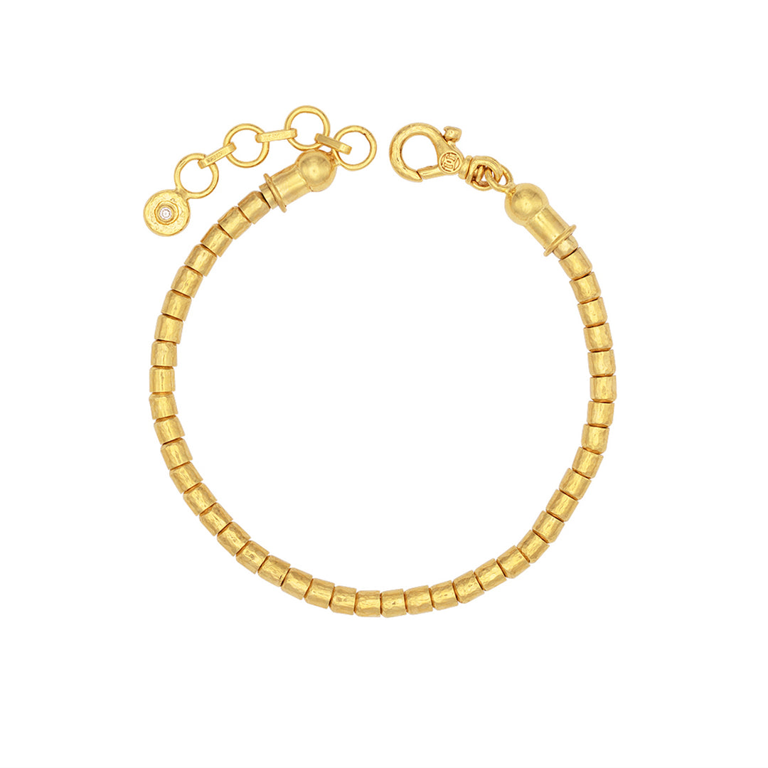 24K Yellow Gold Thin Hammered Vertigo Bracelet