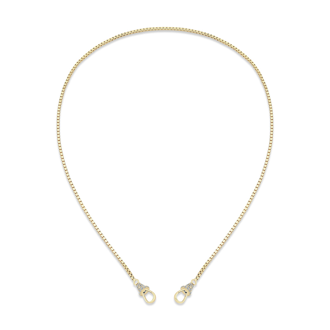 18K Yellow Gold Chain with Pave Diamond Enhancers