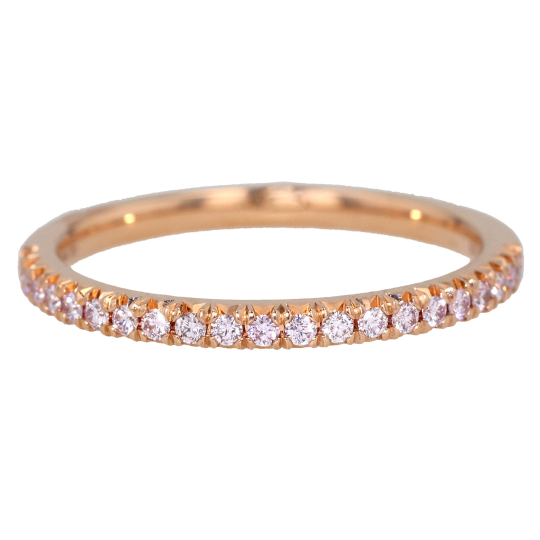 18K Pink Gold French Pave Pink Diamond Band
