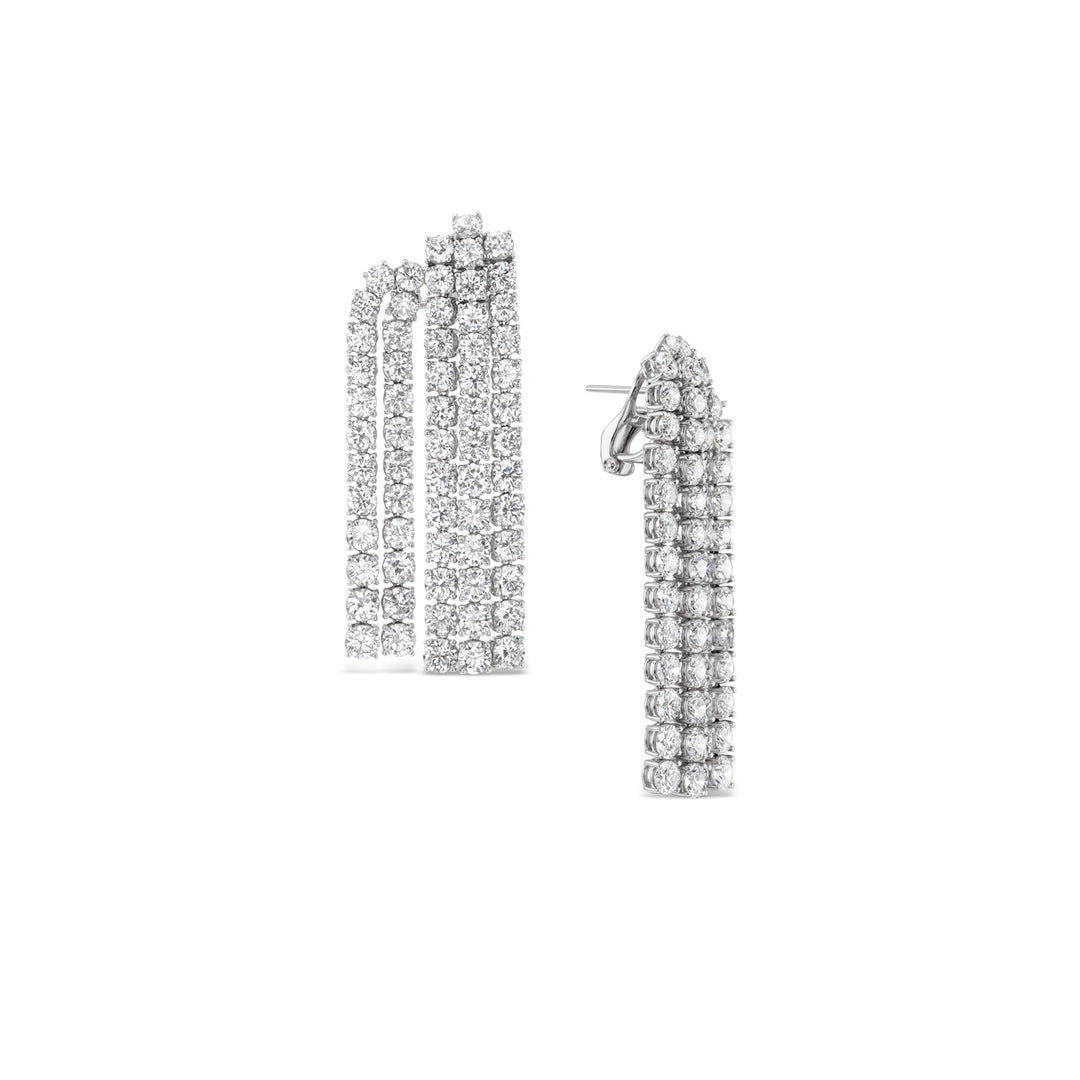 Platinum Fringe Style Diamond Earrings
