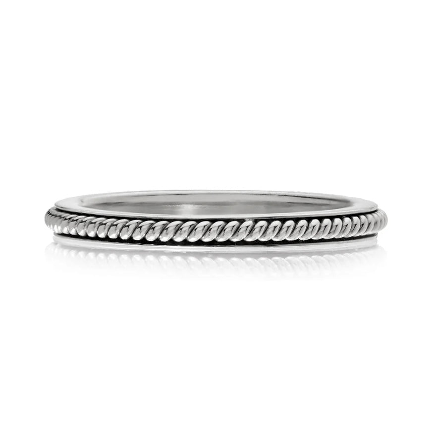 18K White Gold Channel Rope Band