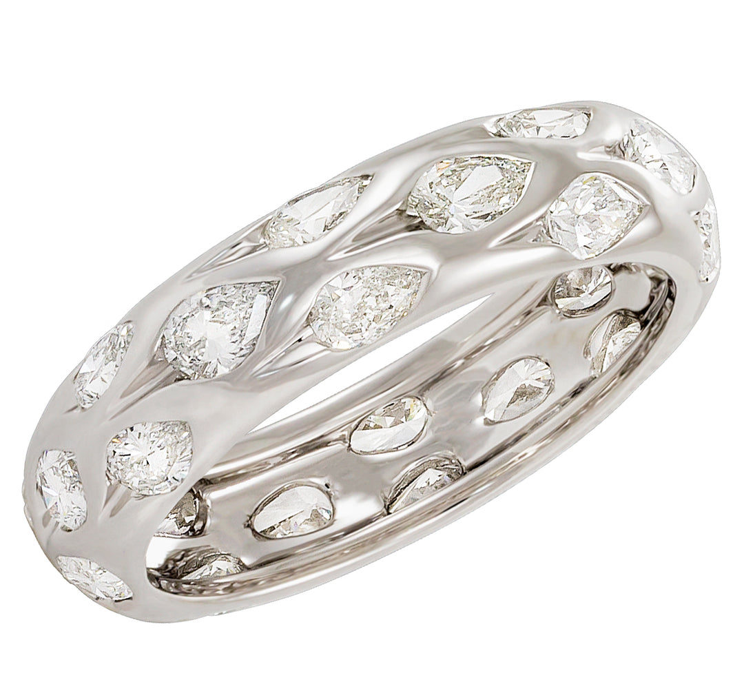 18K White Gold Pear Shaped Diamond Eternity Band