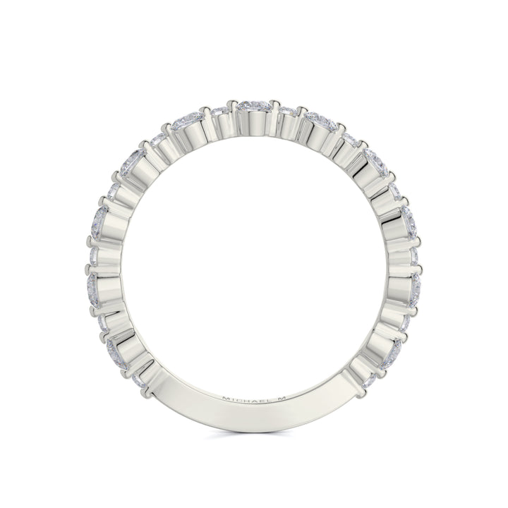 18K White Gold Classic Diamond Cluster Band