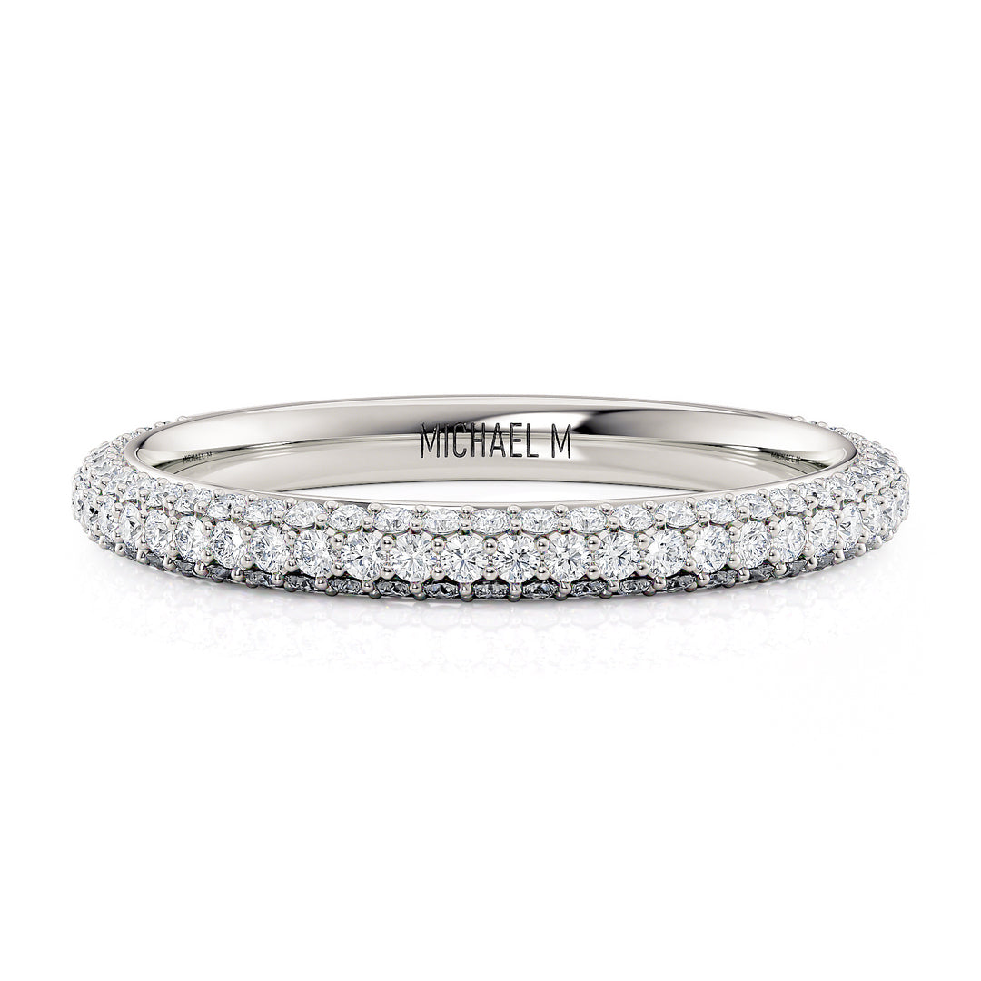 18K White Gold Pavé Diamond Band