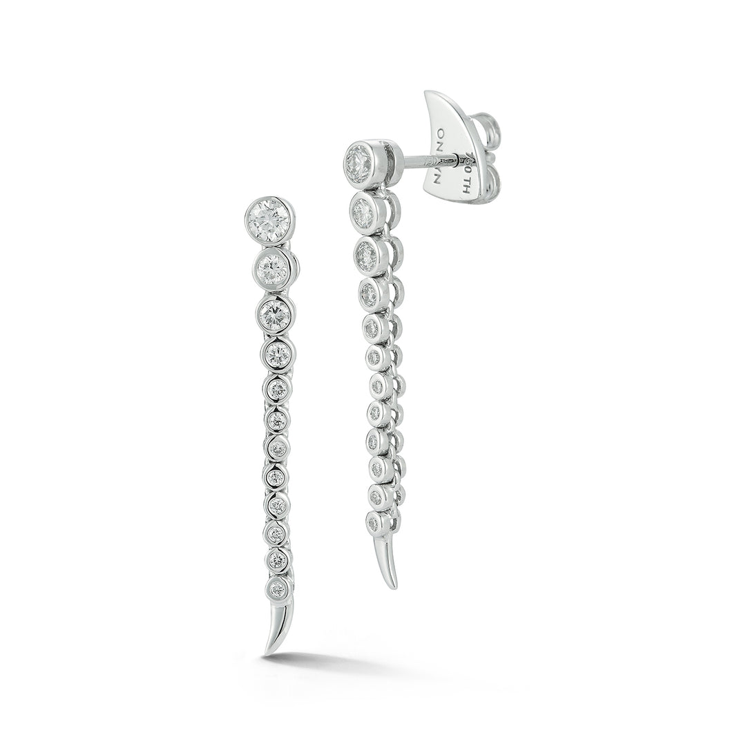 18K White Gold Short Continuum Diamond Earrings