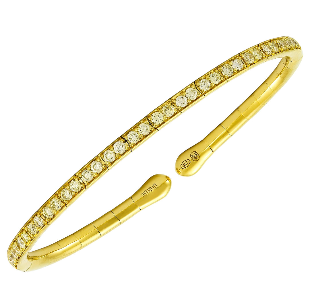 18K Yellow Gold Diamond Flex Cuff