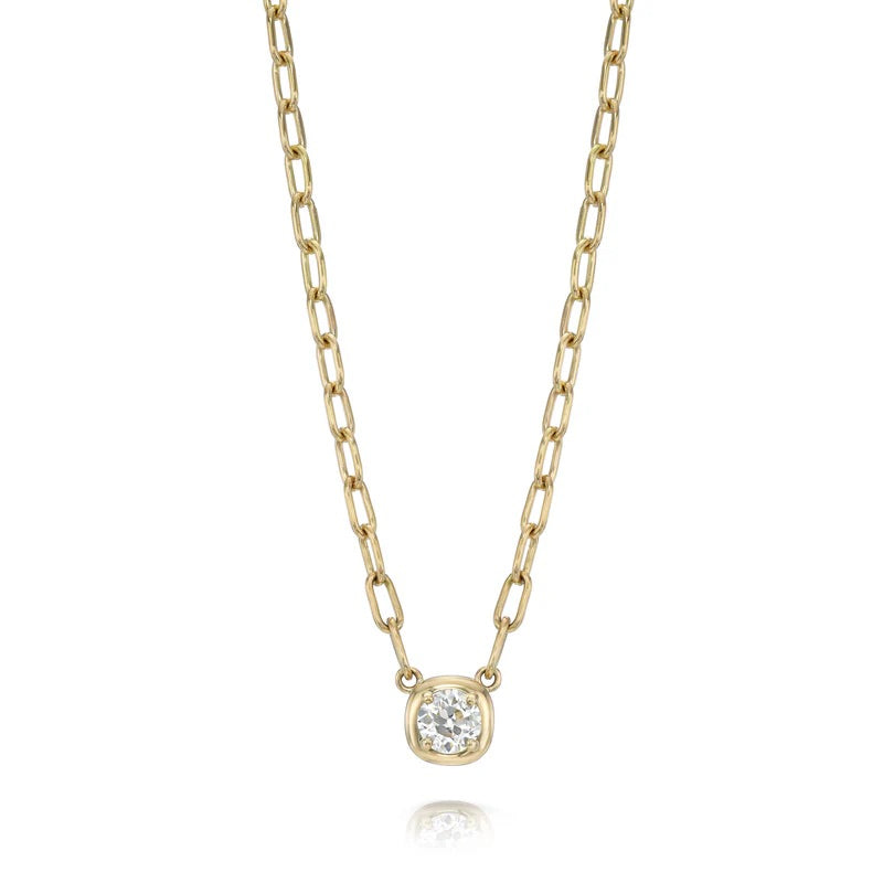 18K Yellow Gold Old European Cut Diamond Cori Necklace