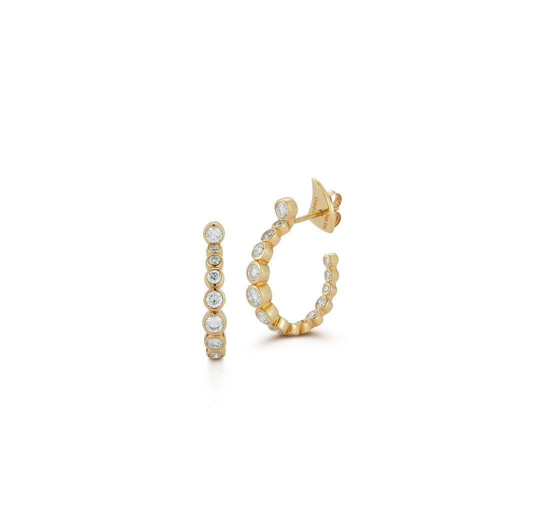 18K Yellow Gold Lucerne Open Hoop Diamond Earrings