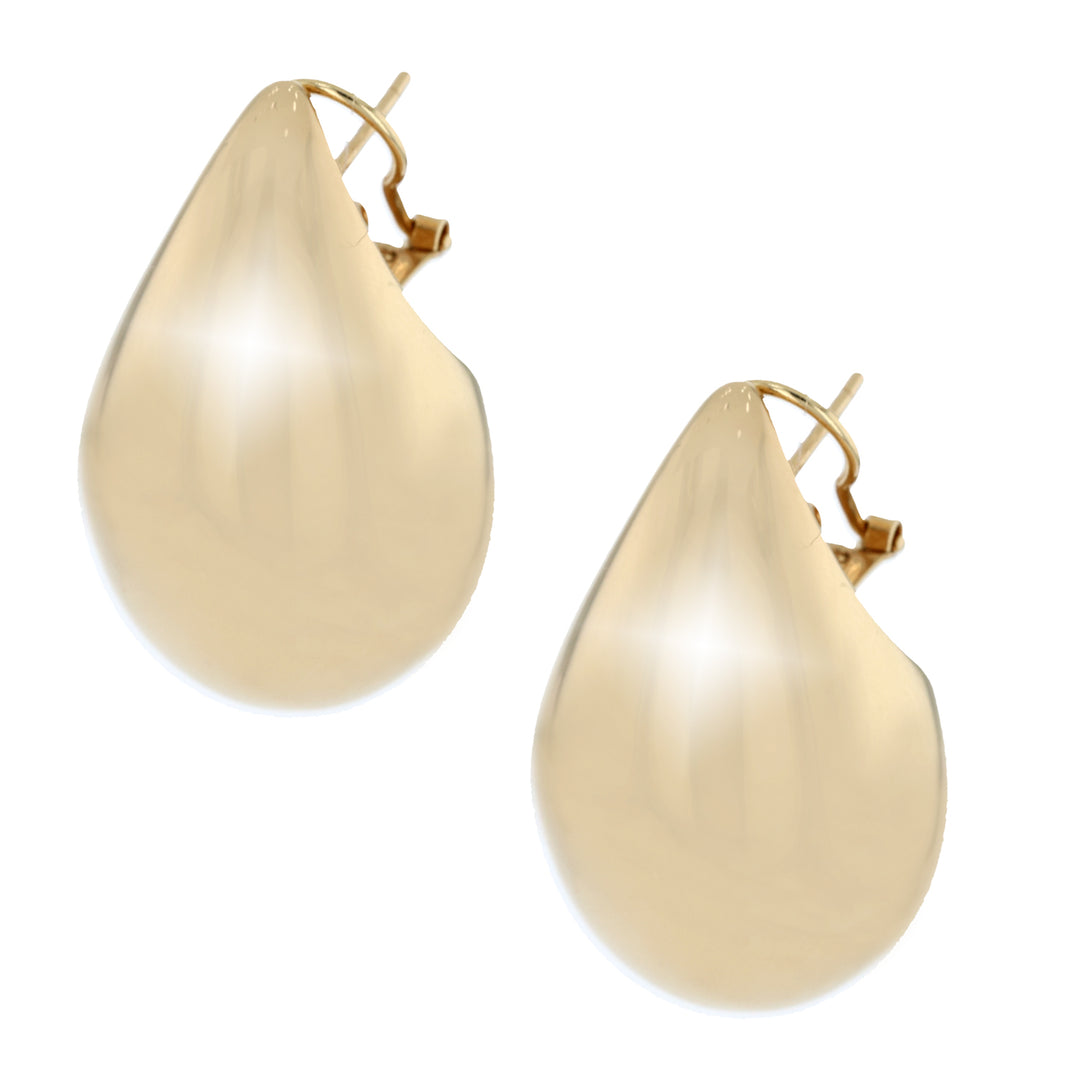 18K Yellow Gold Large Teardrop Earrings