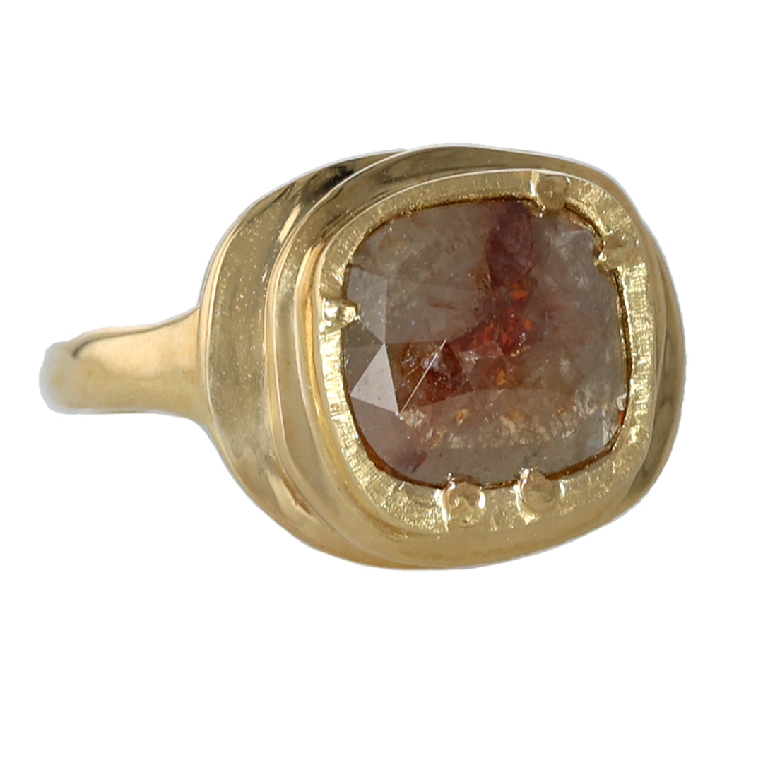 18K Yellow Gold Brown Diamond Ring