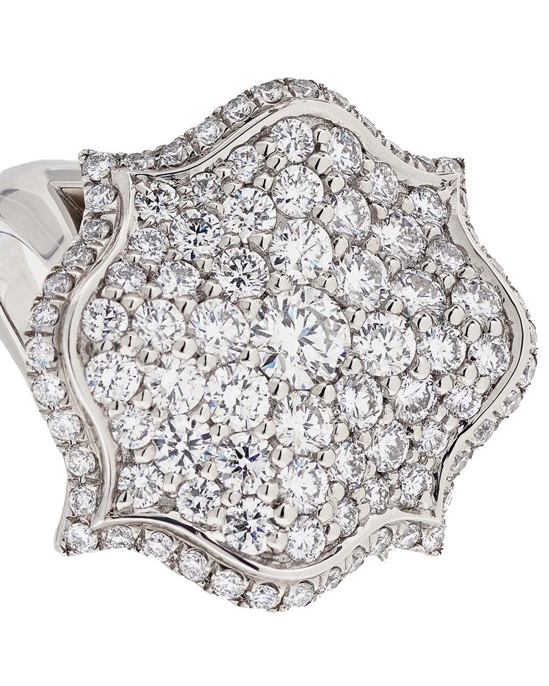 Platinum Pave Diamond Mini Lotus Ring