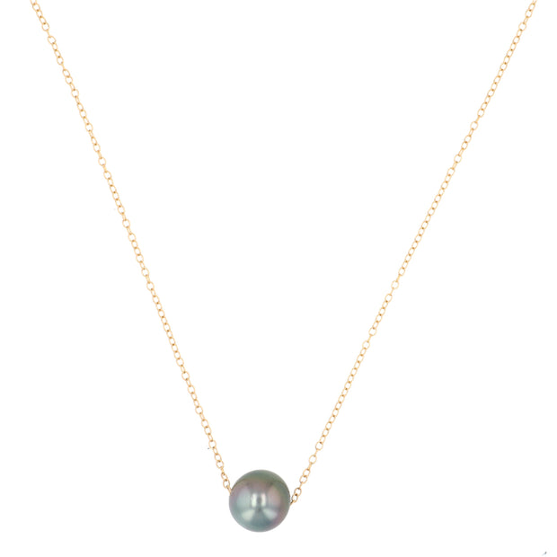 18K Yellow Gold Tahitian Pearl Necklace