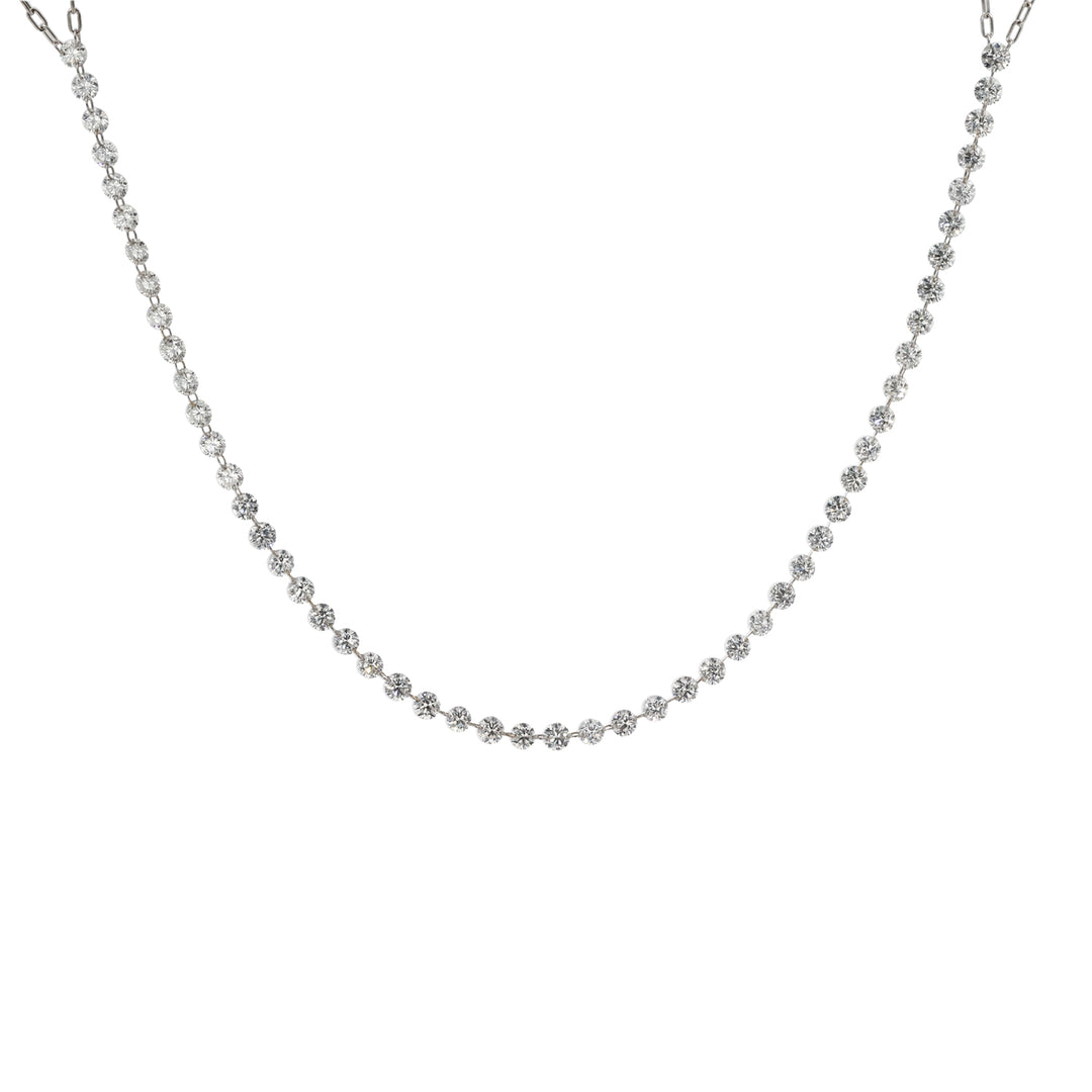 18K White Gold Delicate Diamond Necklace