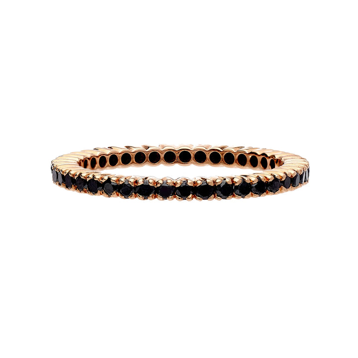 18K Rose Gold Black Diamond Band