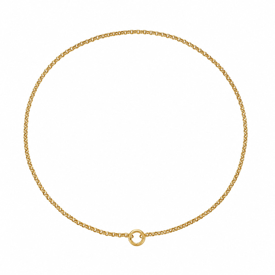 14K Yellow Gold 4MM Rolo 18" Heavy Link Chain with Enhancer