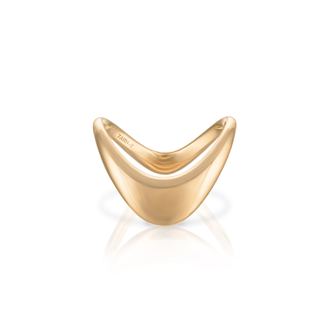 14K Yellow Gold Petite ZAHA Ring Plain Gold