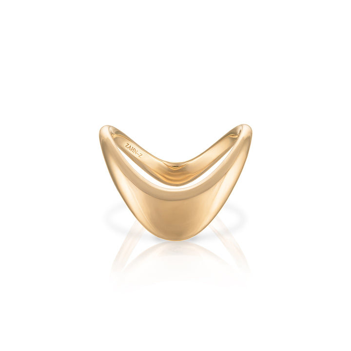 14K Yellow Gold Petite ZAHA Ring Plain Gold