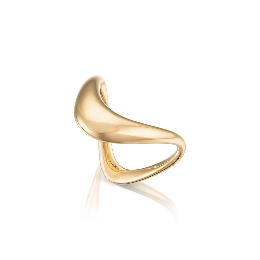 14K Yellow Gold Petite ZAHA Ring Plain Gold