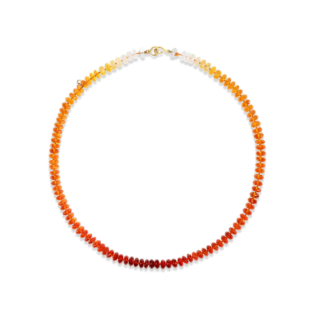 14K Yellow Gold  &  Fire Opal Bead Necklace