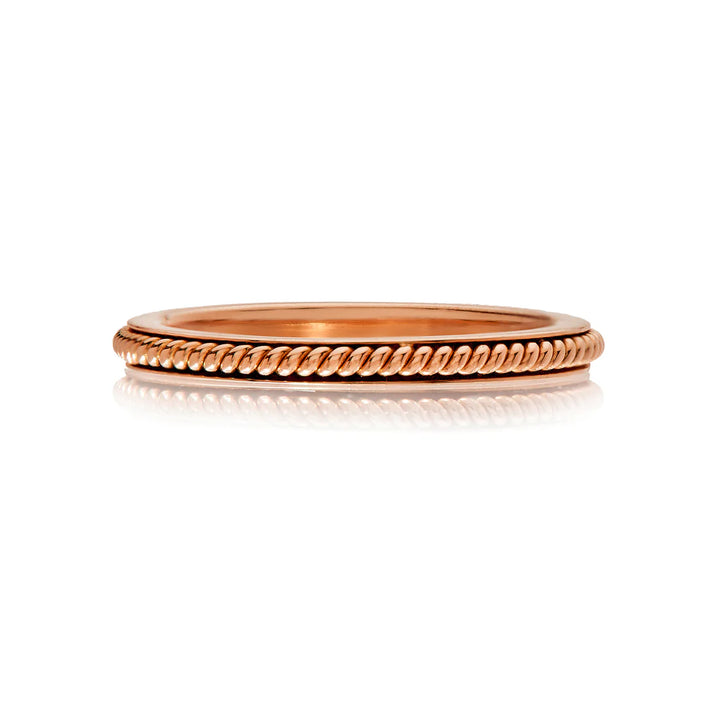 18K Rose Gold Channel Rope Band