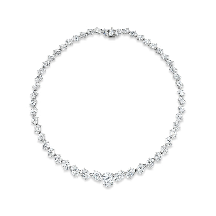 Platinum Oval Diamond Necklace