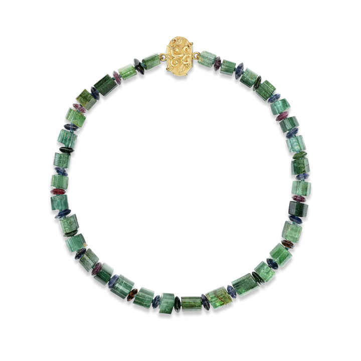 18K Yellow Gold &  Multi-Colored Tourmaline Bracelet/Necklace
