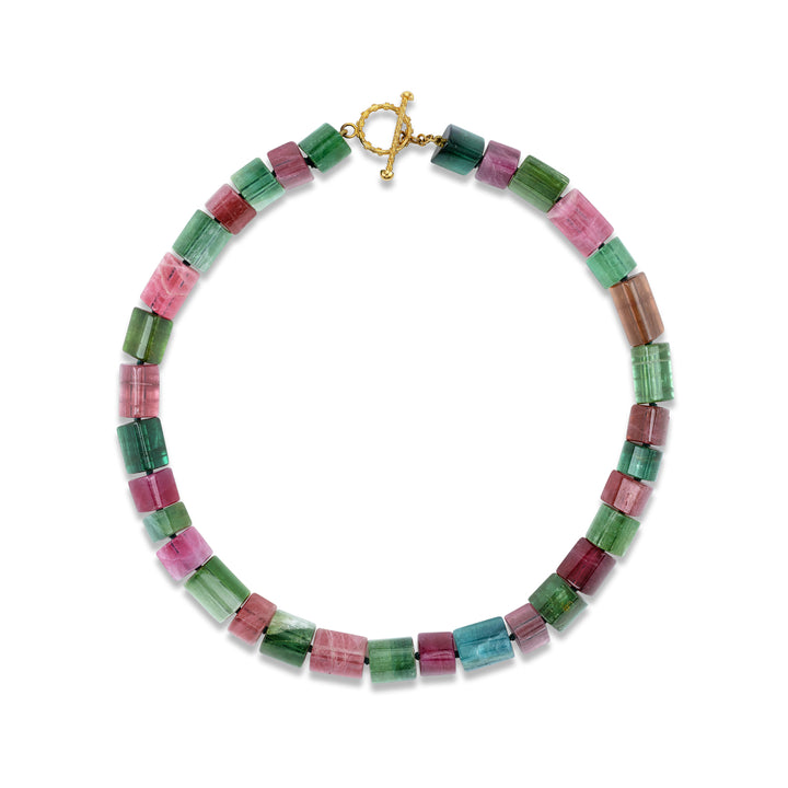 18K Yellow Gold &  Multi-Colored Tourmaline Necklace