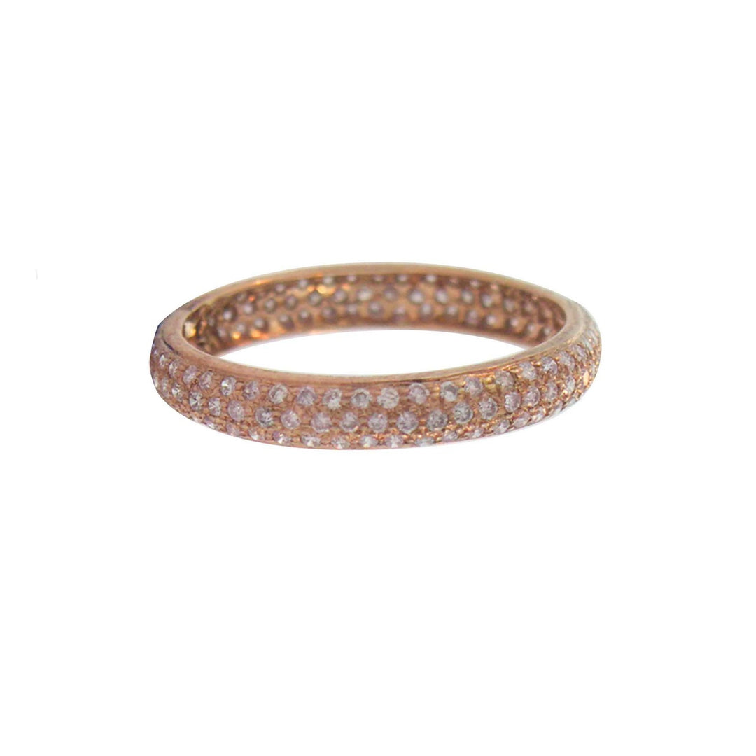 18K Rose Gold Tire Pink Pave Diamond Band