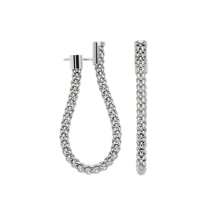 18K White Gold Essentials Flex Rope Earrings
