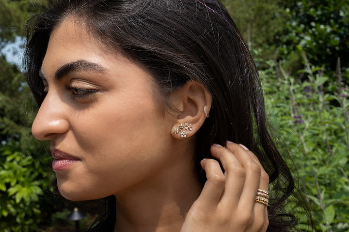 18K Yellow Gold Arya Medium Diamond Earrings