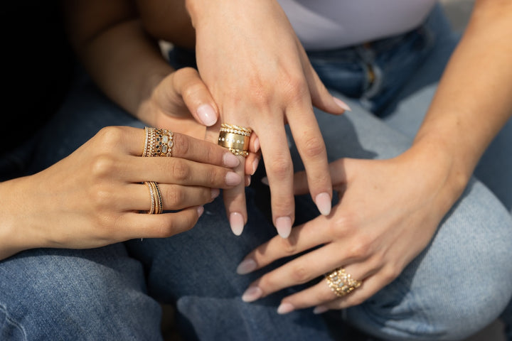 18K Yellow Gold & Diamond Dune Cigar Band Ring