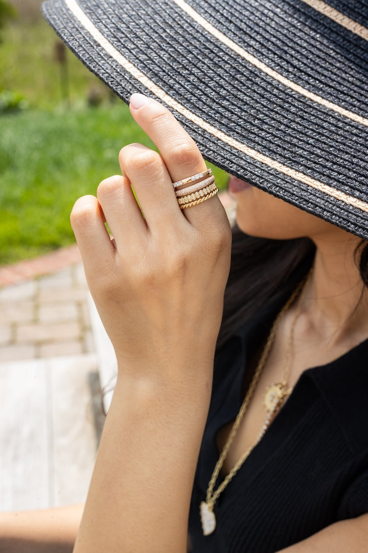 18K Rose Gold Diamond Luna Band