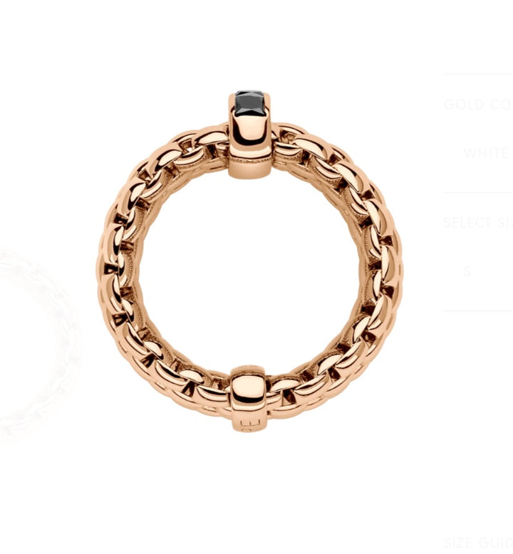 18K Rose Gold Flex'It Ring with Princess Cut Black Diamonds (0.70 cttw)