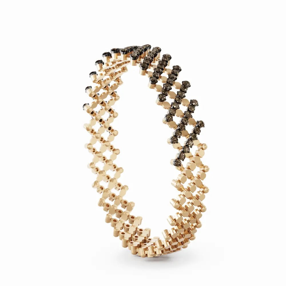 18K Rose and Black Gold &  Brown Diamond Ring Transforms into Bracelet