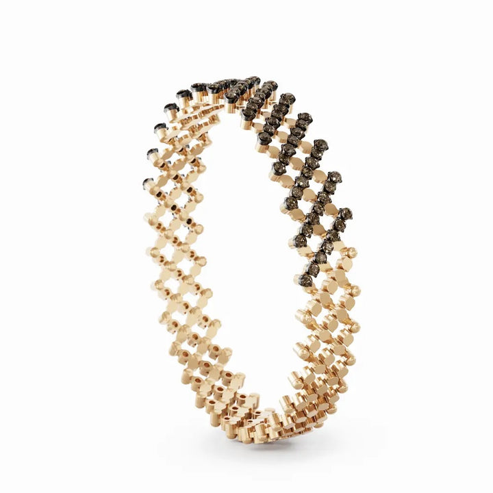 18K Rose and Black Gold &  Brown Diamond Ring Transforms into Bracelet